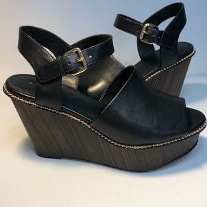 Black Coach Harla platform wedges size 7.5